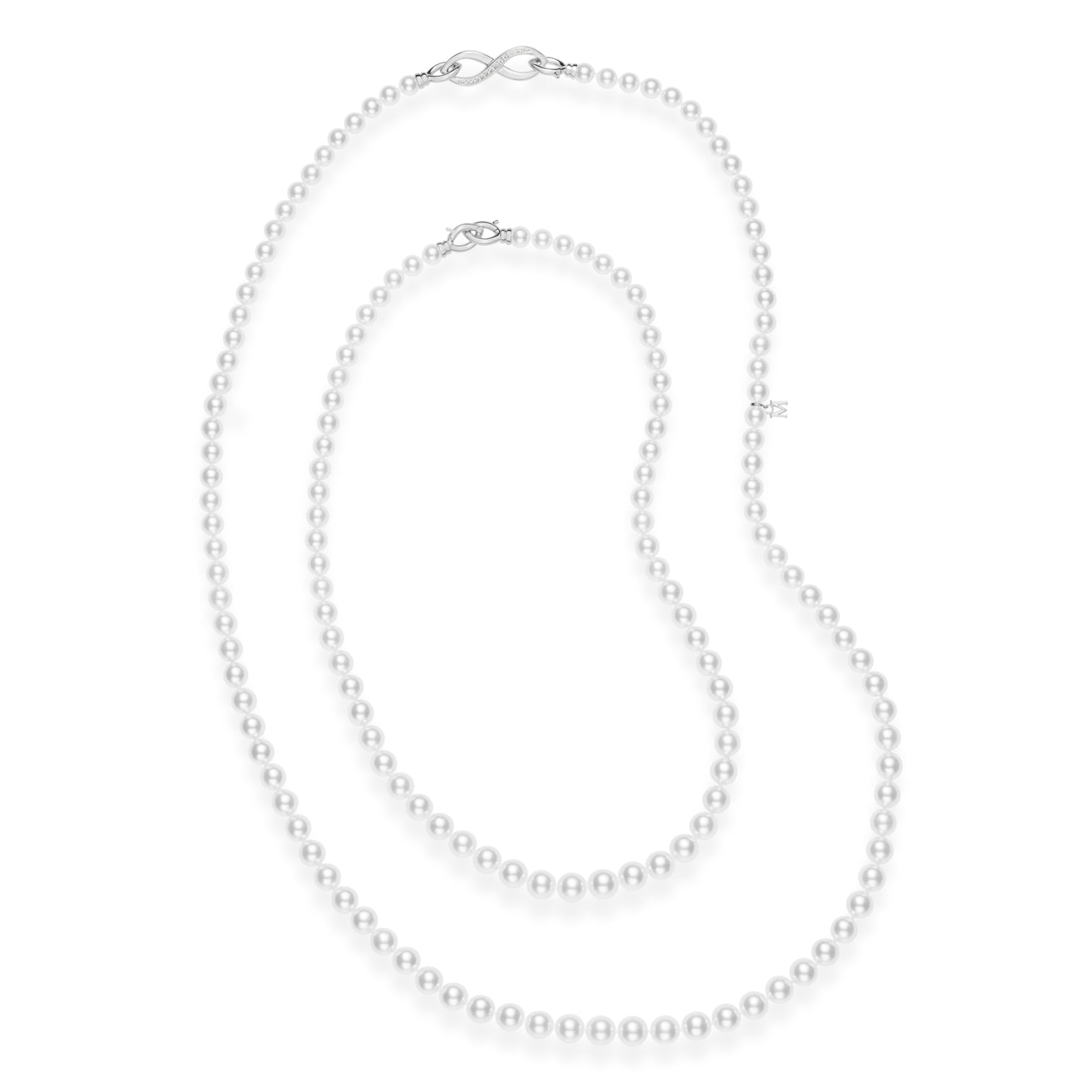 Mikimoto 7.5X5.5mm A1 Akoya Double Strand Pearl Necklace